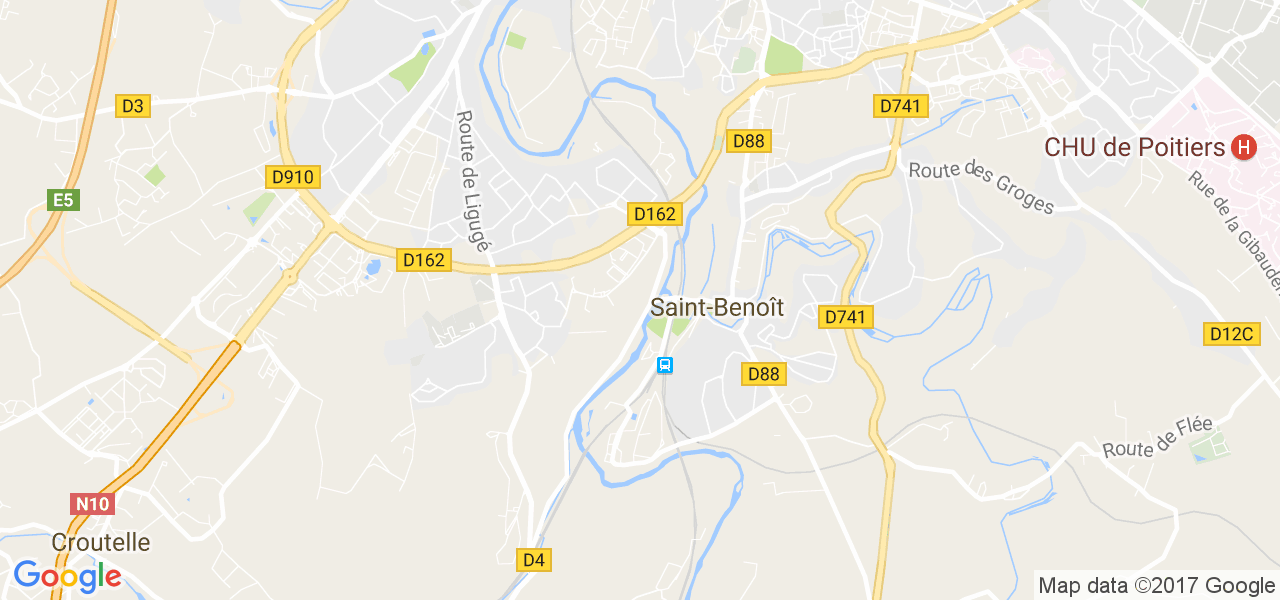 map de la ville de Saint-Benoît