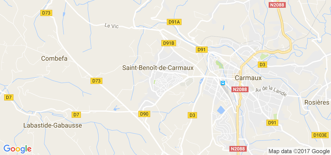 map de la ville de Saint-Benoît-de-Carmaux