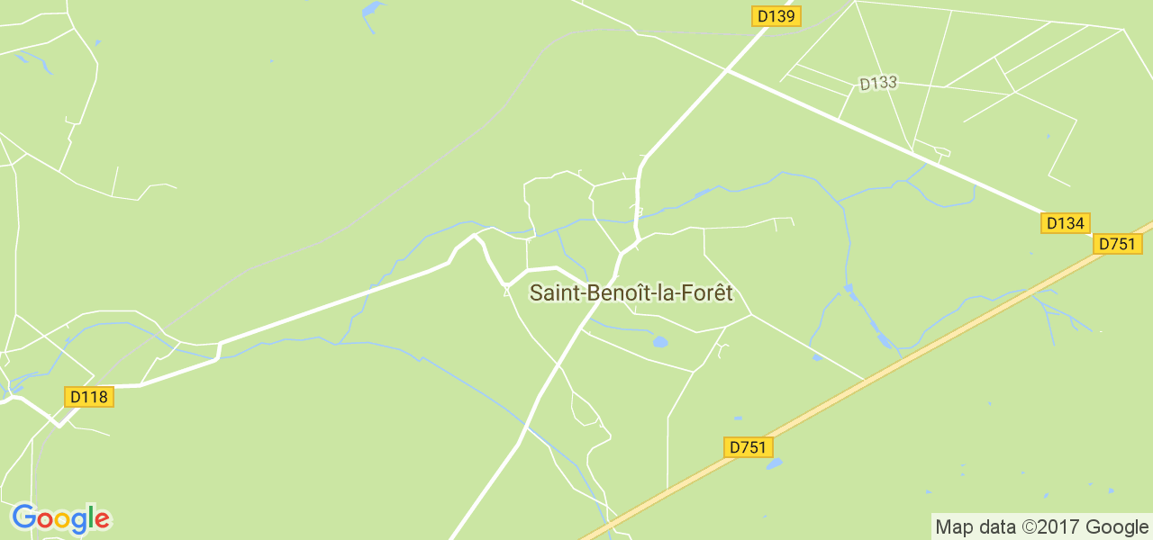 map de la ville de Saint-Benoît-la-Forêt