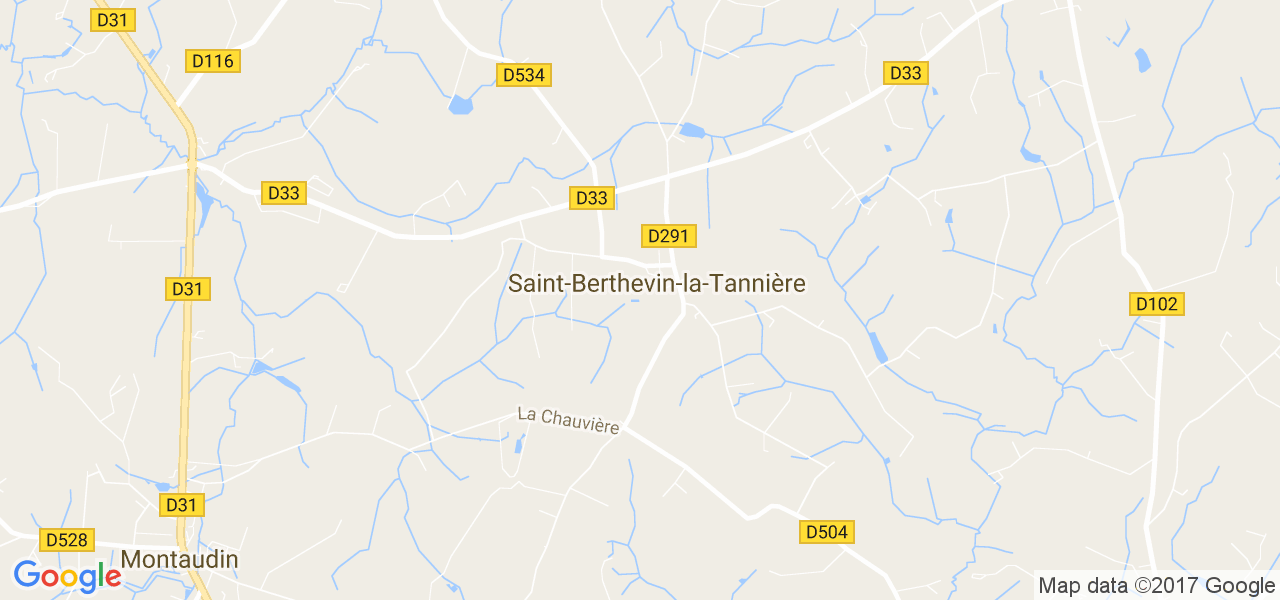 map de la ville de Saint-Berthevin-la-Tannière