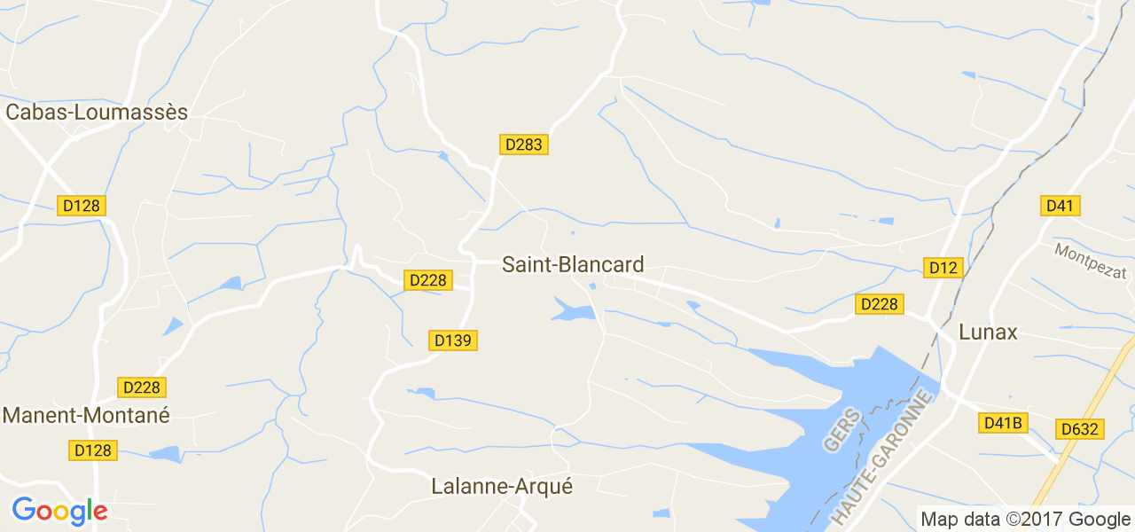 map de la ville de Saint-Blancard