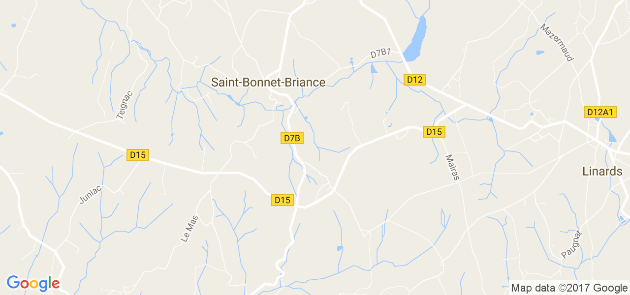 map de la ville de Saint-Bonnet-Briance