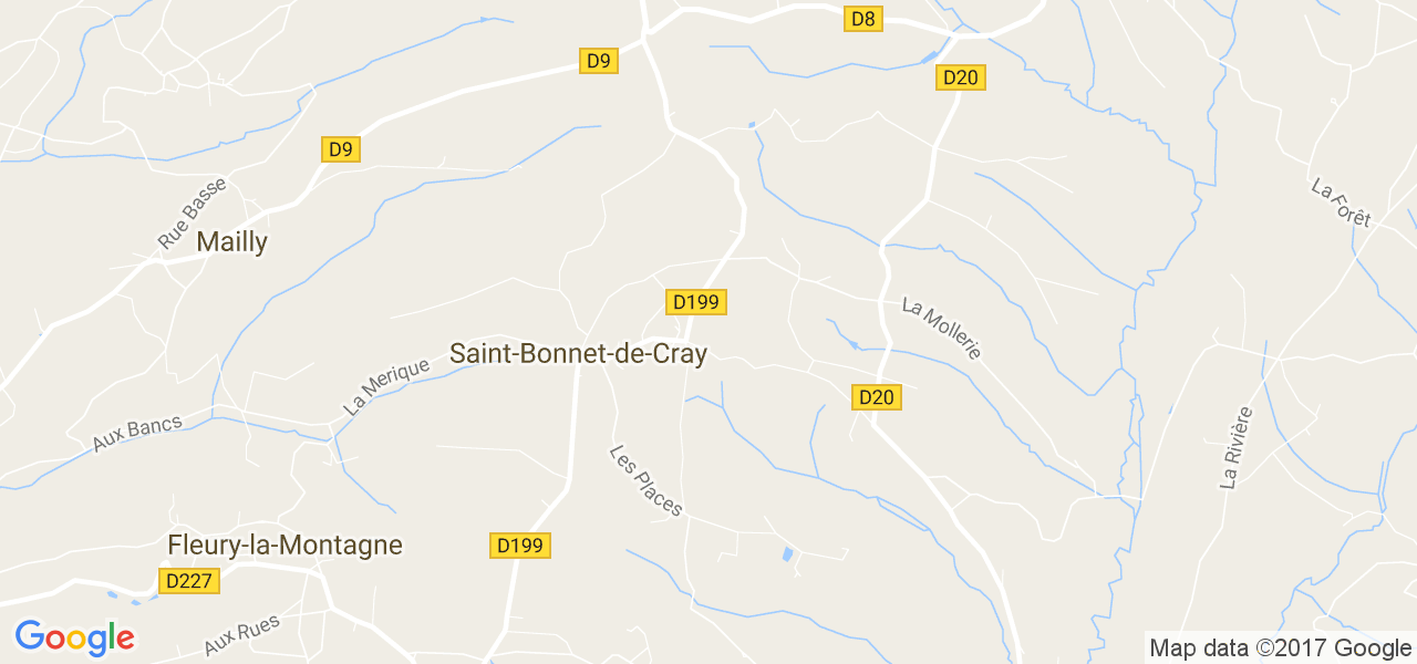 map de la ville de Saint-Bonnet-de-Cray