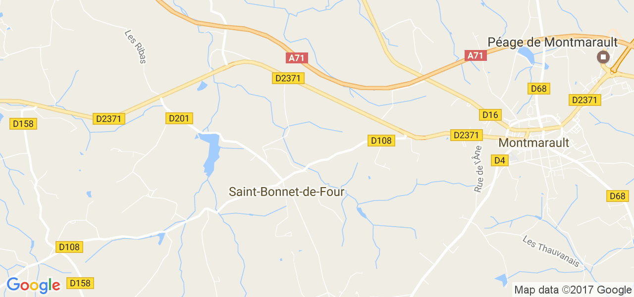 map de la ville de Saint-Bonnet-de-Four