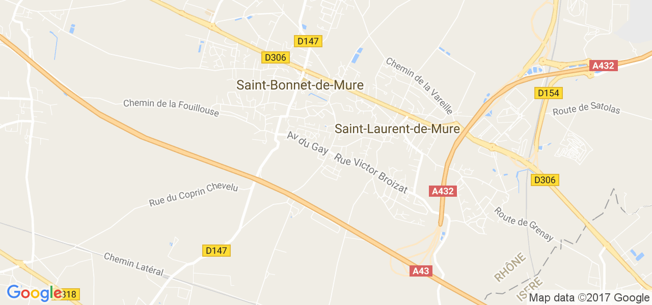 map de la ville de Saint-Bonnet-de-Mure