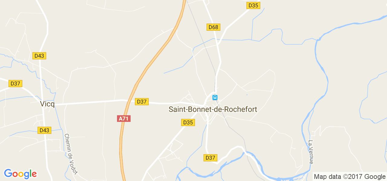 map de la ville de Saint-Bonnet-de-Rochefort