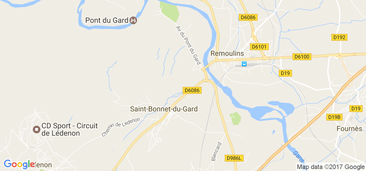 map de la ville de Saint-Bonnet-du-Gard