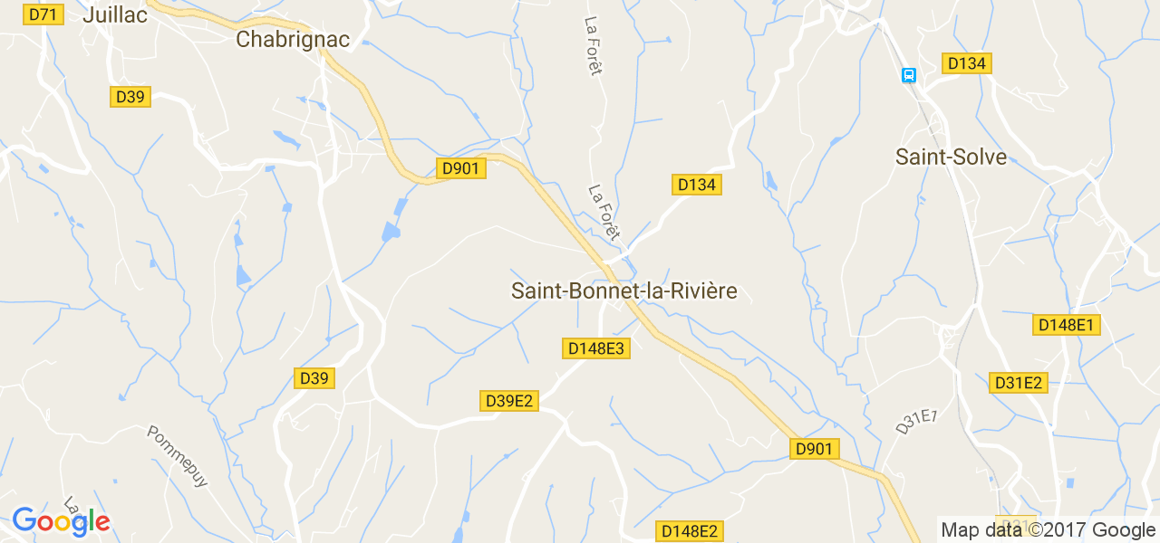 map de la ville de Saint-Bonnet-la-Rivière