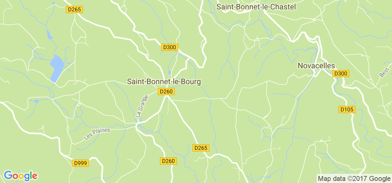 map de la ville de Saint-Bonnet-le-Bourg