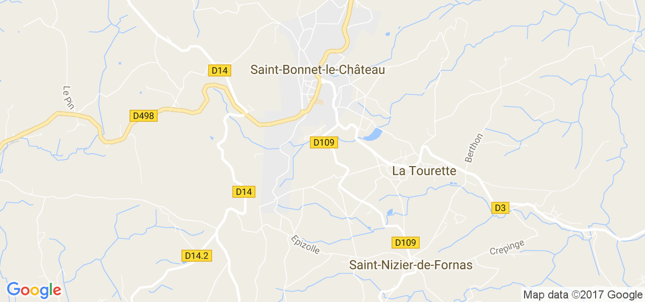 map de la ville de Saint-Bonnet-le-Château