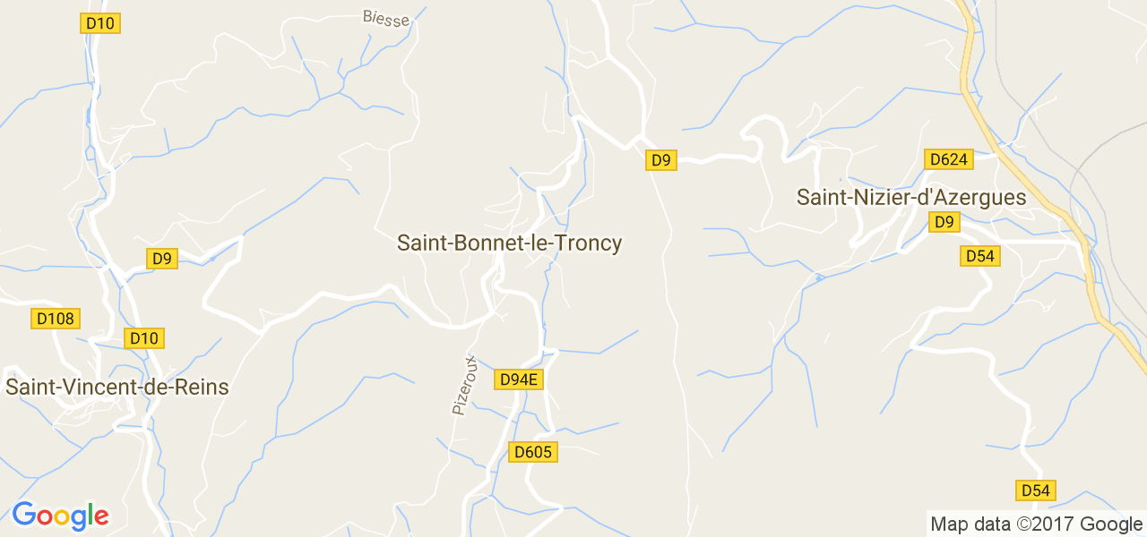 map de la ville de Saint-Bonnet-le-Troncy