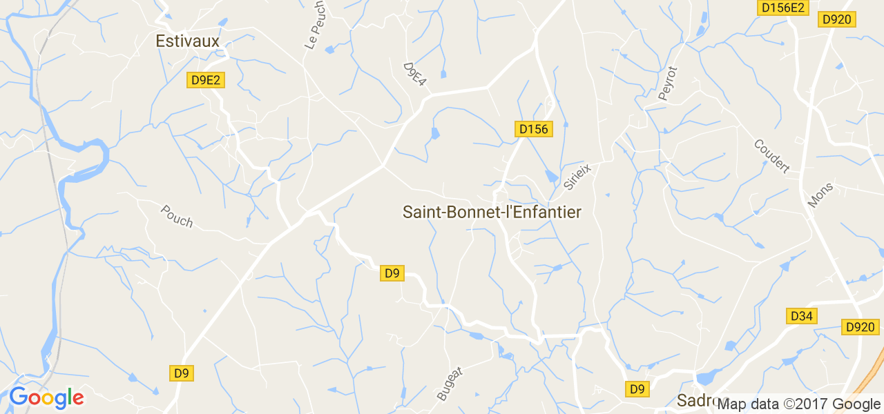 map de la ville de Saint-Bonnet-l'Enfantier