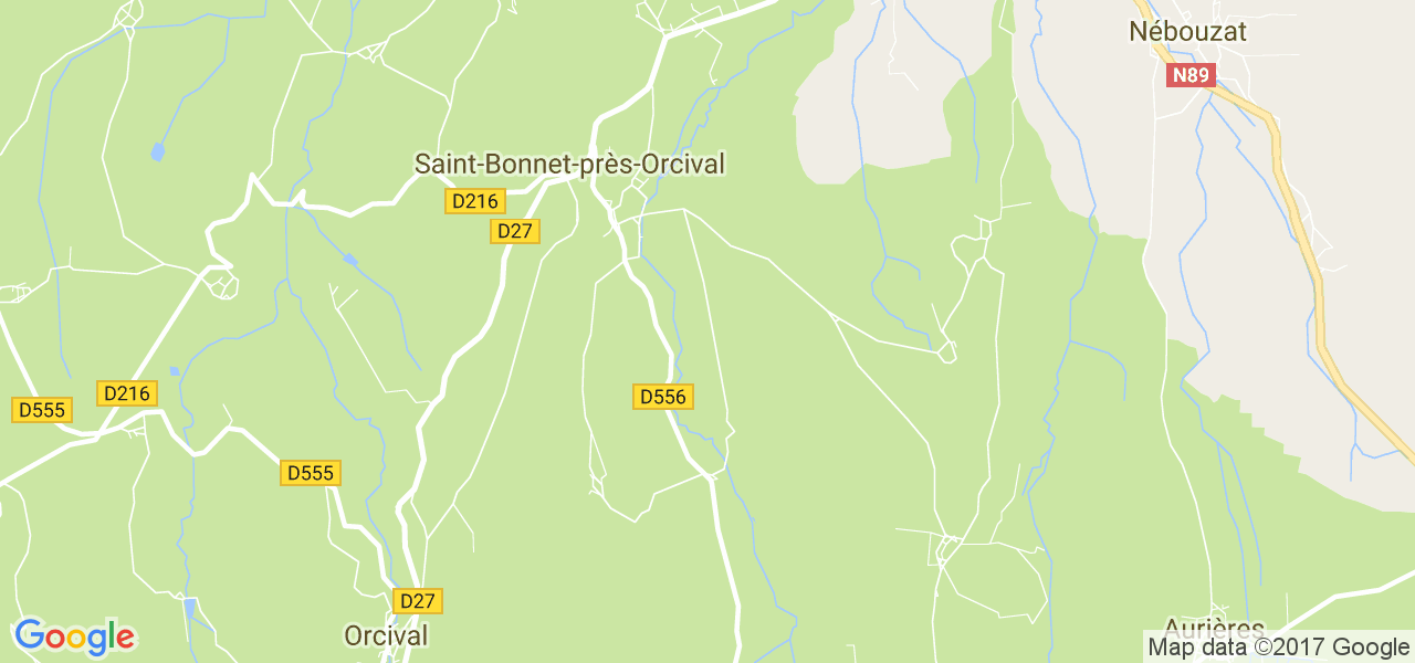 map de la ville de Saint-Bonnet-près-Orcival