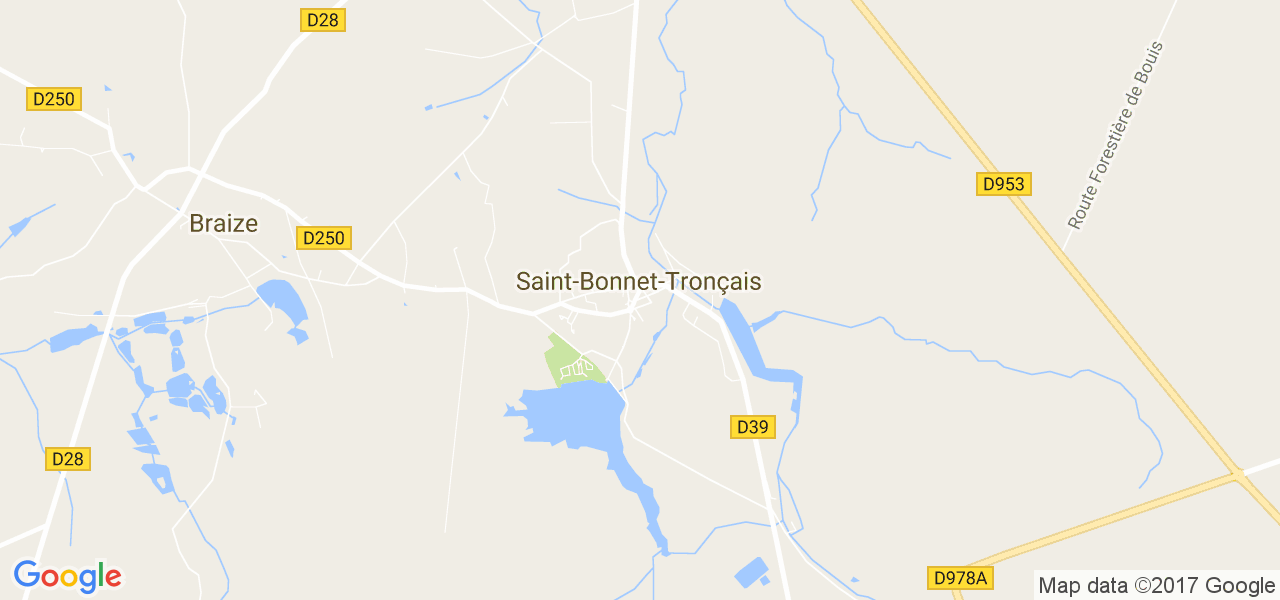 map de la ville de Saint-Bonnet-Tronçais