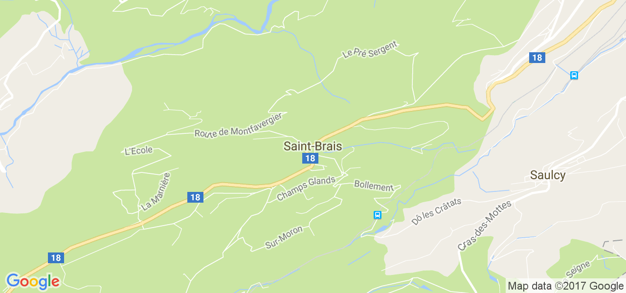 map de la ville de Saint-Brais