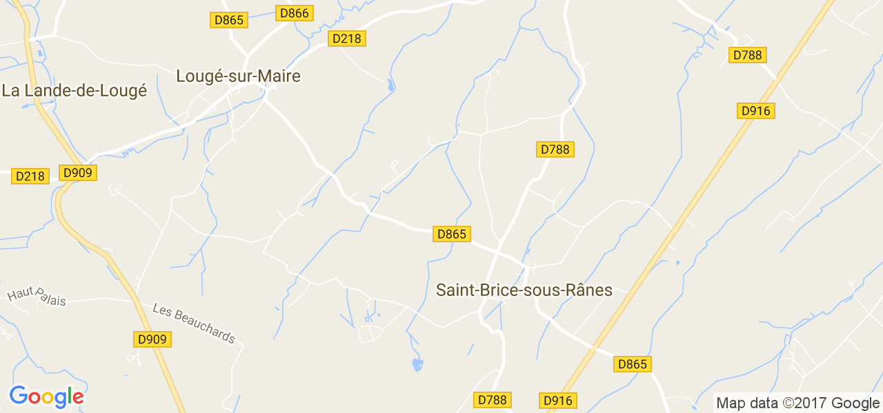 map de la ville de Saint-Brice-sous-Rânes