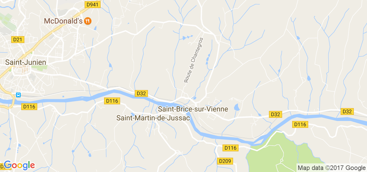 map de la ville de Saint-Brice-sur-Vienne