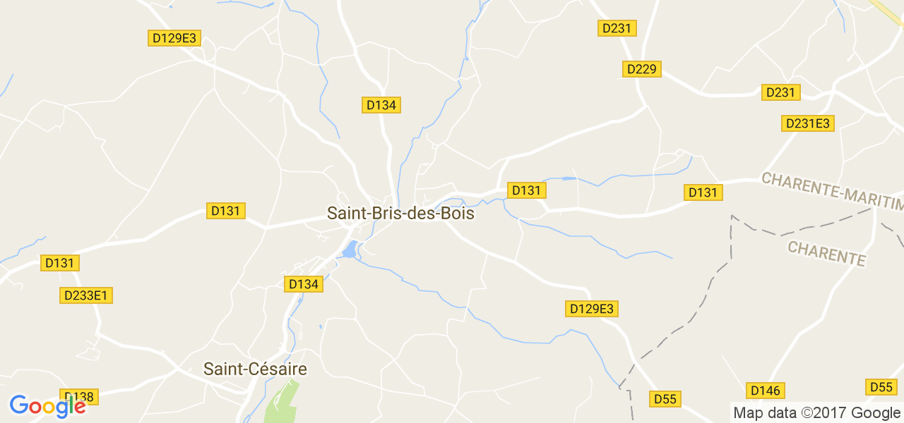 map de la ville de Saint-Bris-des-Bois