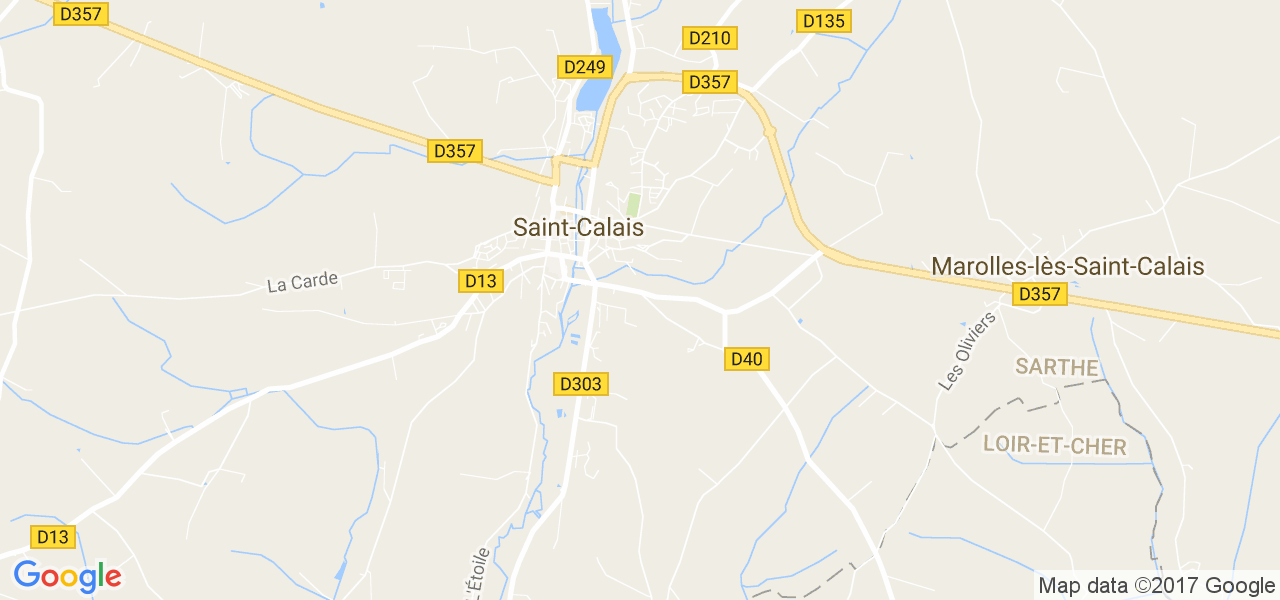 map de la ville de Saint-Calais