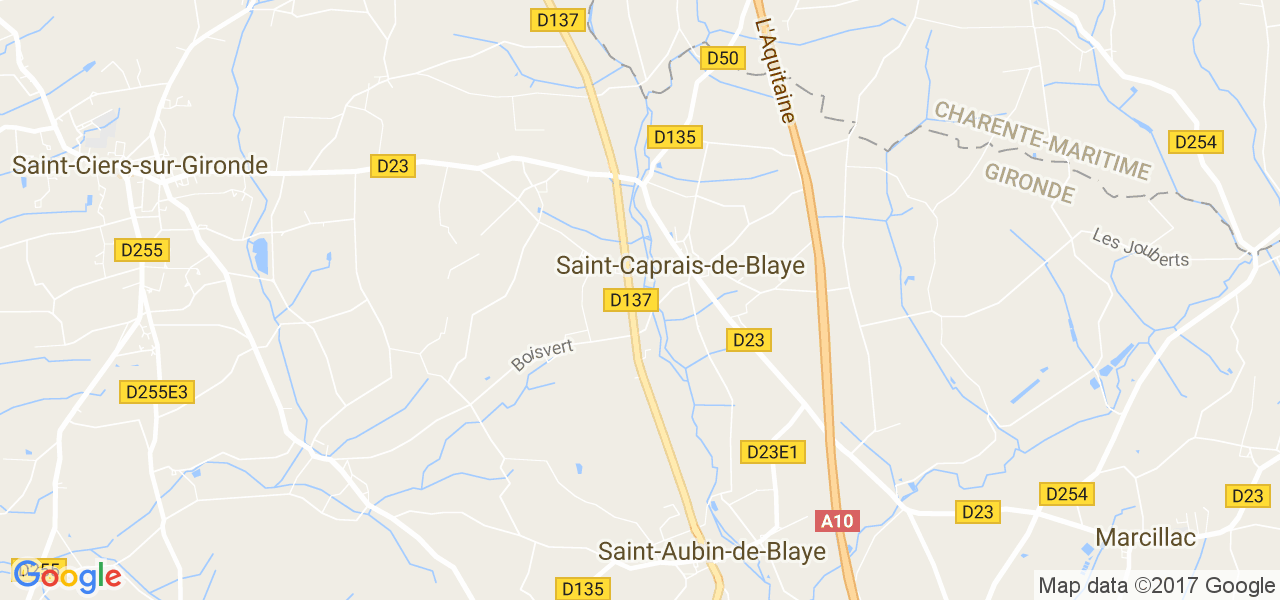 map de la ville de Saint-Caprais-de-Blaye