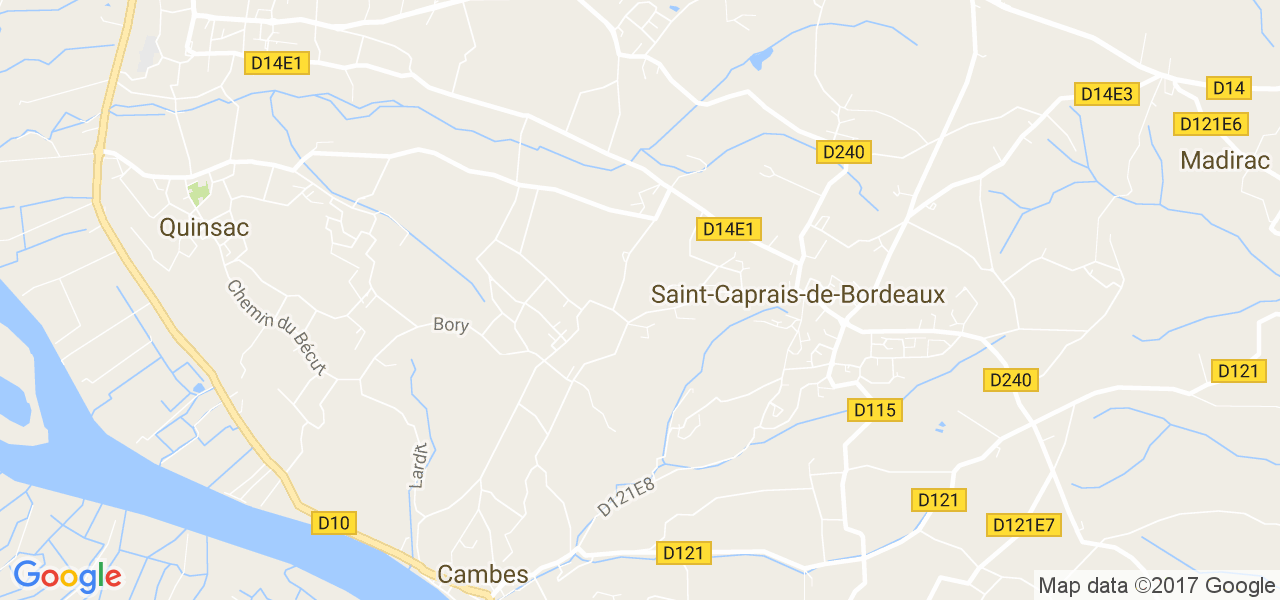 map de la ville de Saint-Caprais-de-Bordeaux