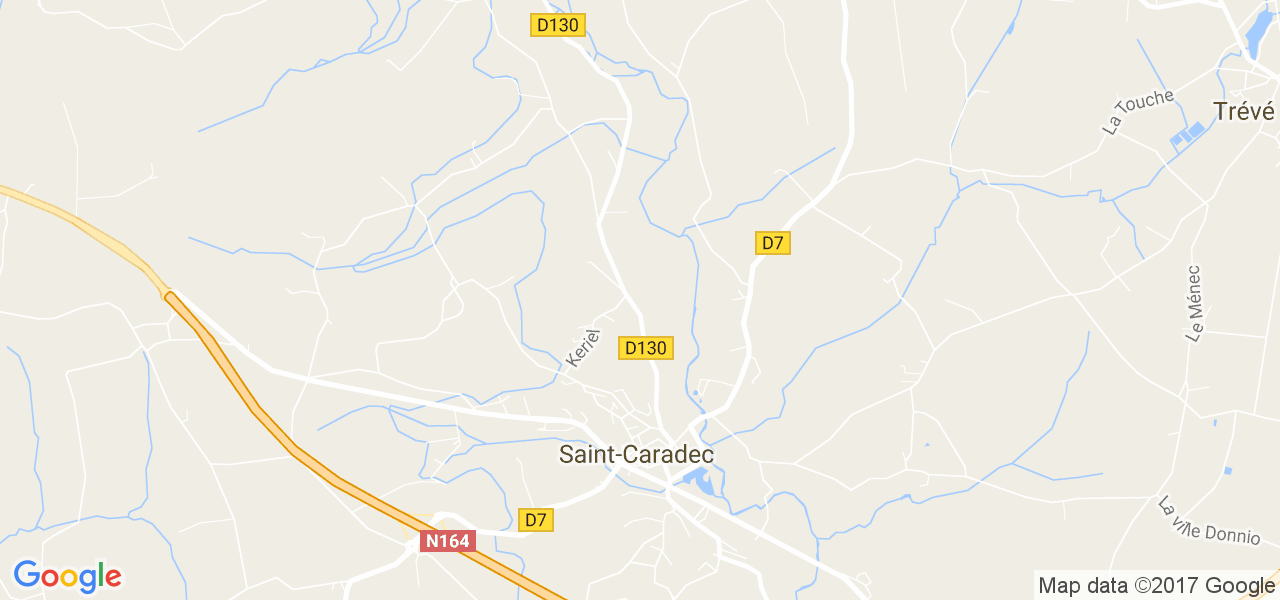 map de la ville de Saint-Caradec