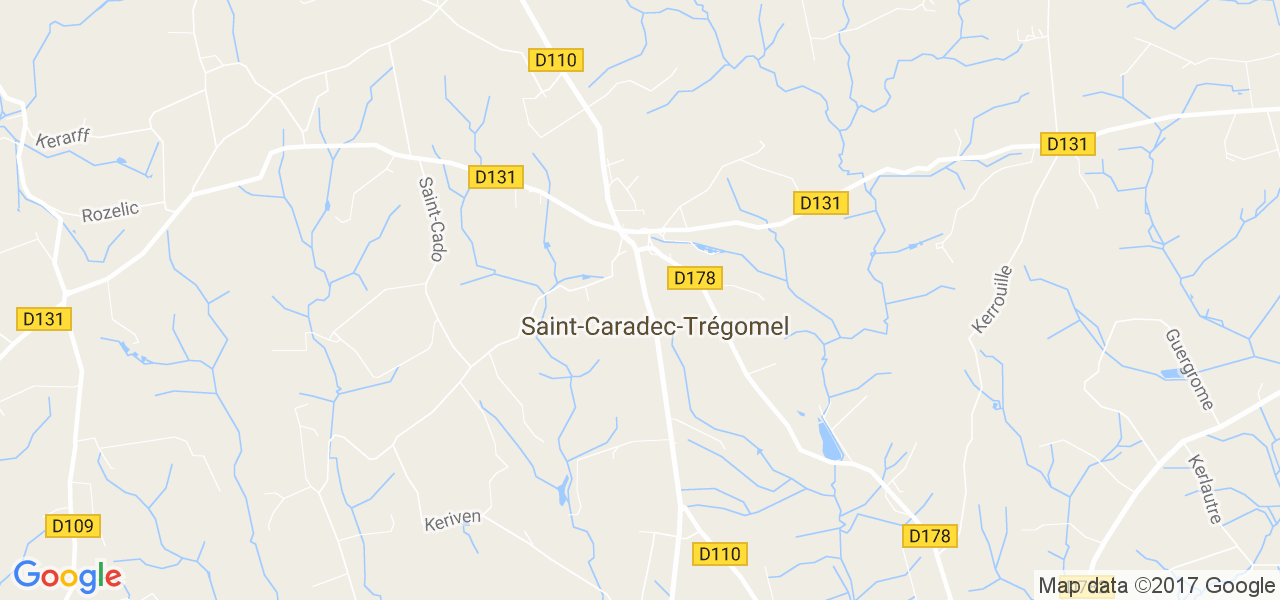 map de la ville de Saint-Caradec-Trégomel