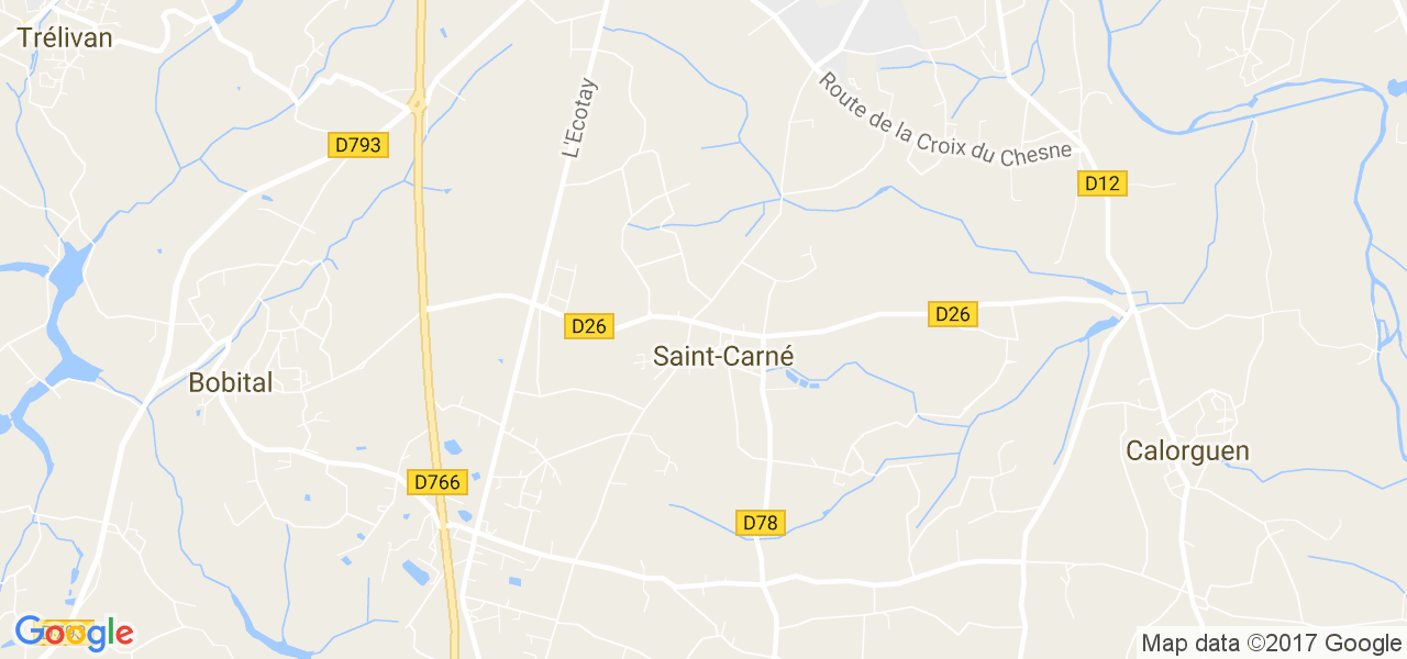 map de la ville de Saint-Carné