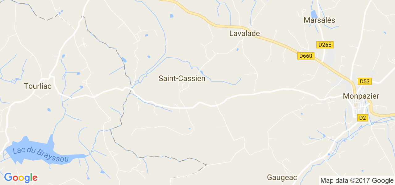 map de la ville de Saint-Cassien