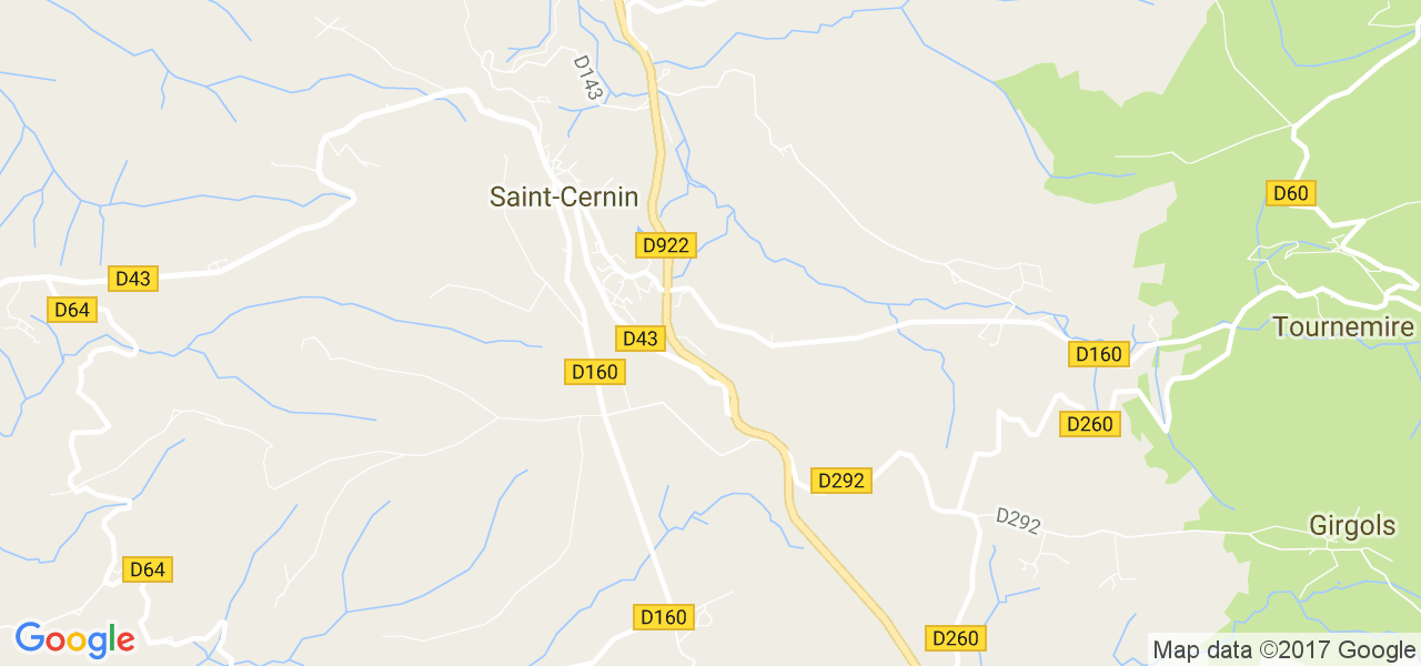 map de la ville de Saint-Cernin