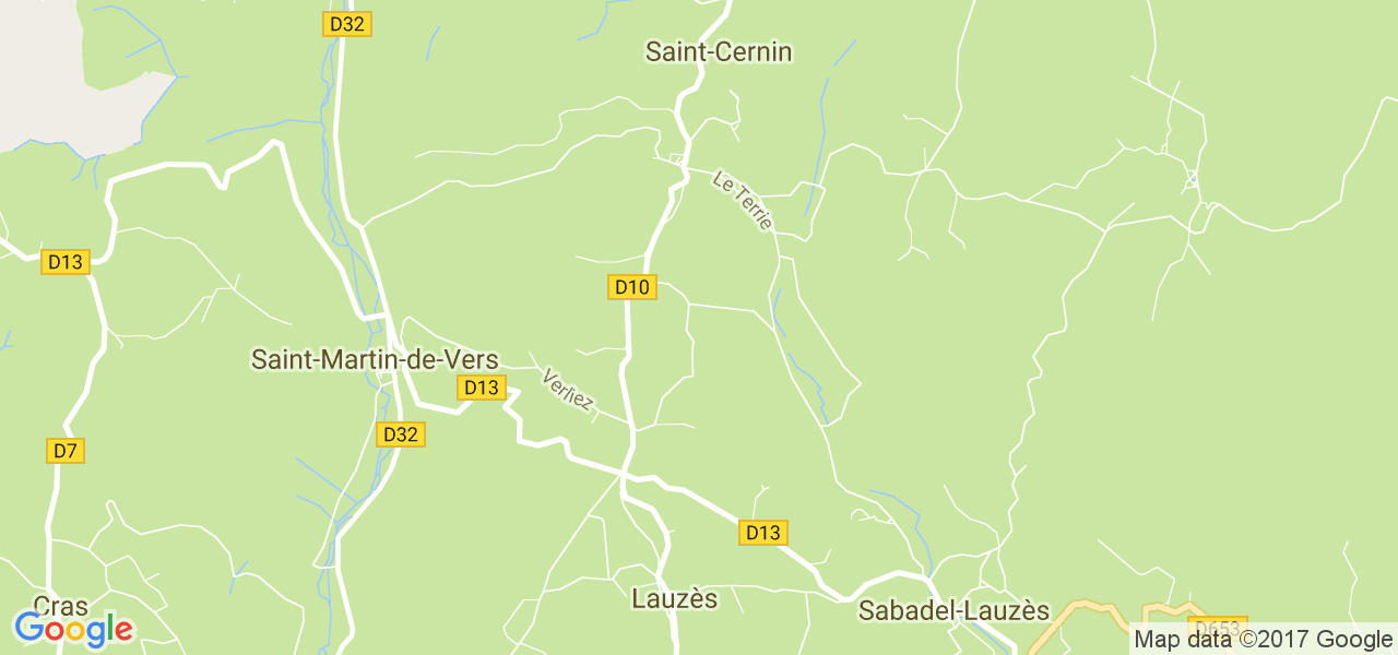 map de la ville de Saint-Cernin