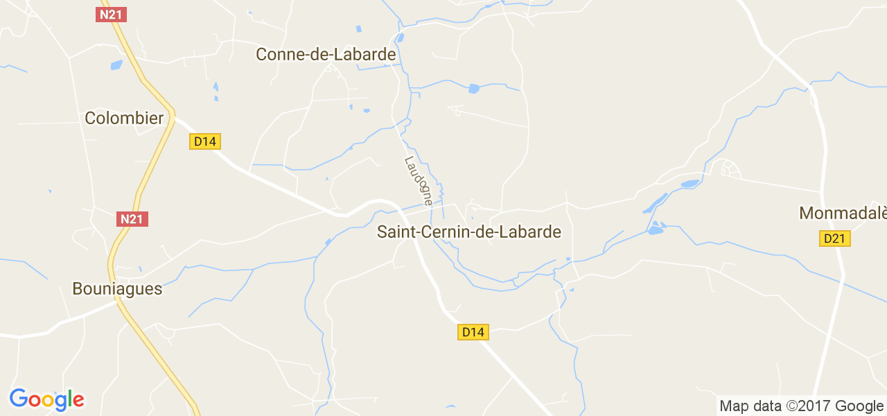 map de la ville de Saint-Cernin-de-Labarde