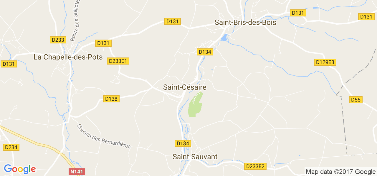 map de la ville de Saint-Césaire