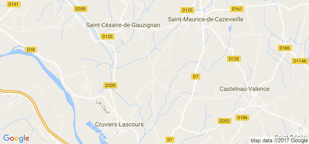 map de la ville de Saint-Césaire-de-Gauzignan