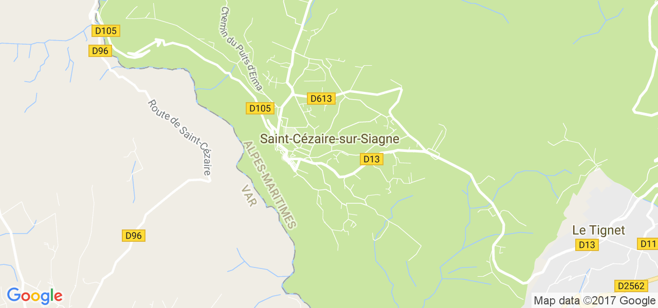 map de la ville de Saint-Cézaire-sur-Siagne