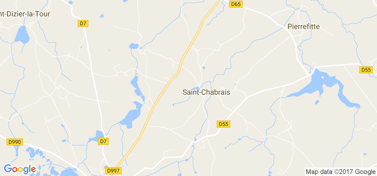 map de la ville de Saint-Chabrais