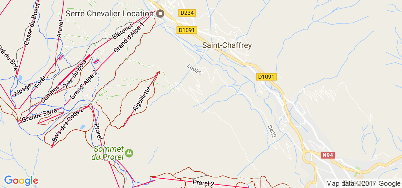 map de la ville de Saint-Chaffrey