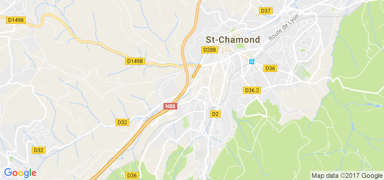 map de la ville de Saint-Chamond