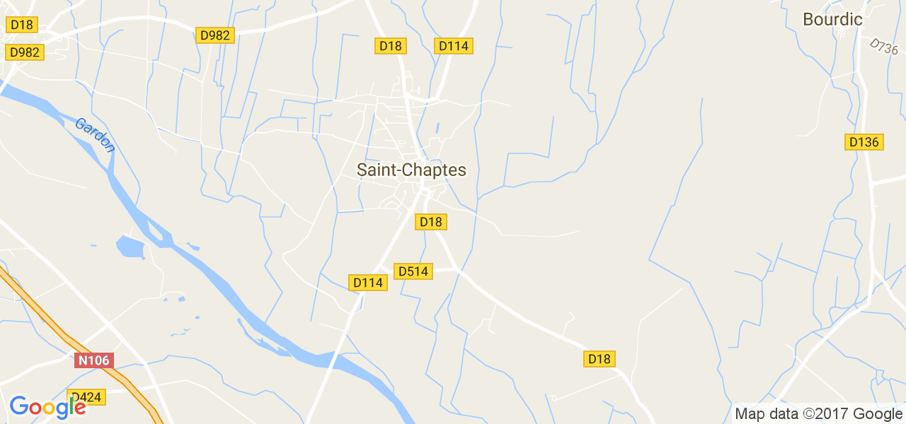 map de la ville de Saint-Chaptes