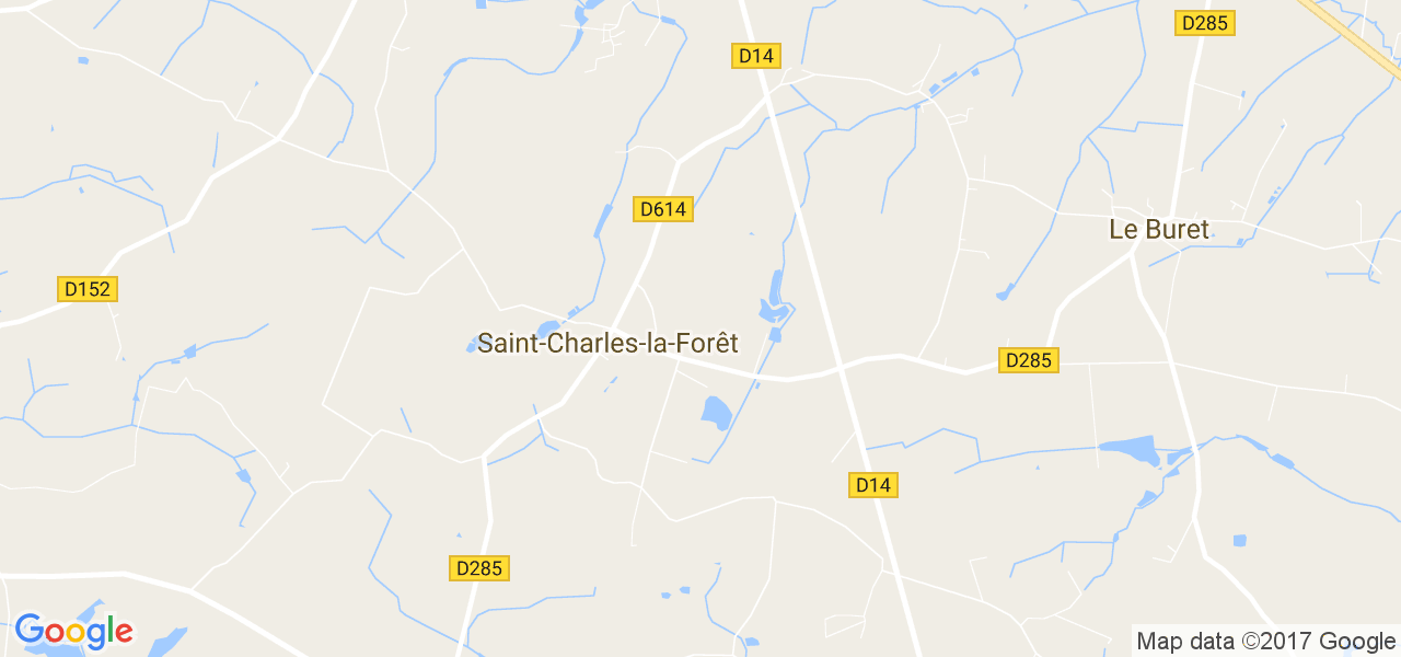 map de la ville de Saint-Charles-la-Forêt