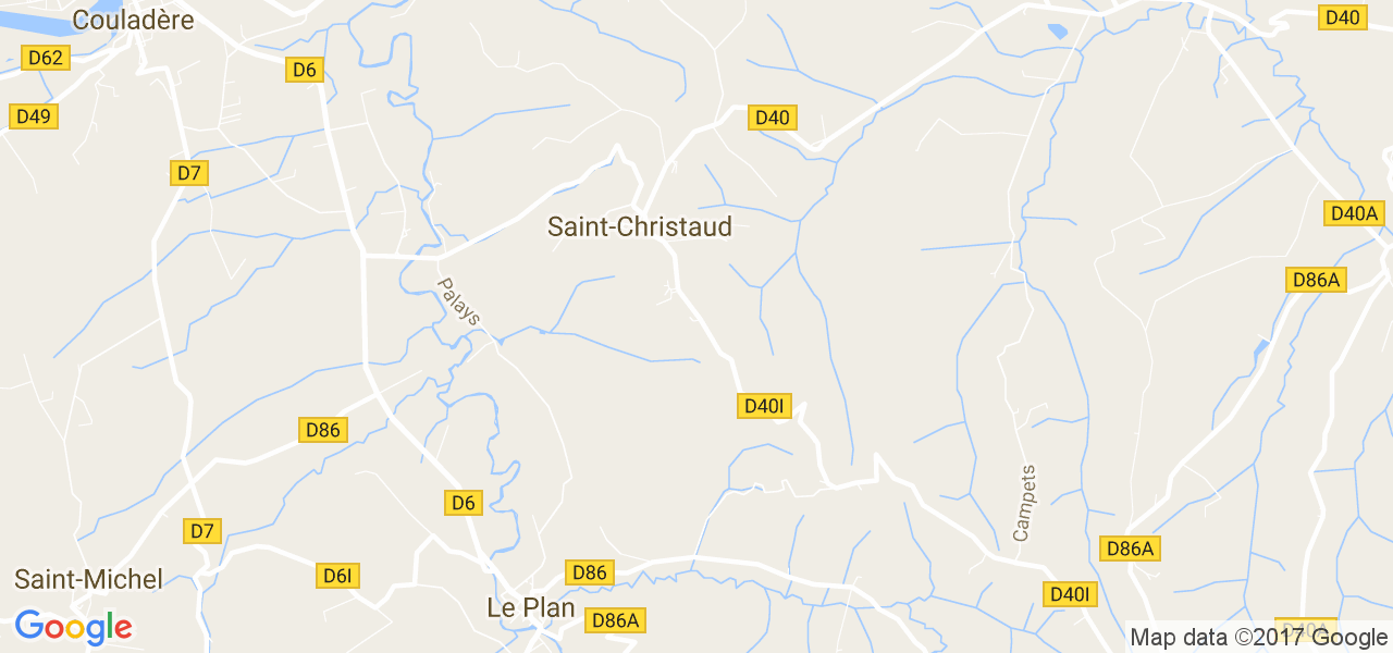 map de la ville de Saint-Christaud