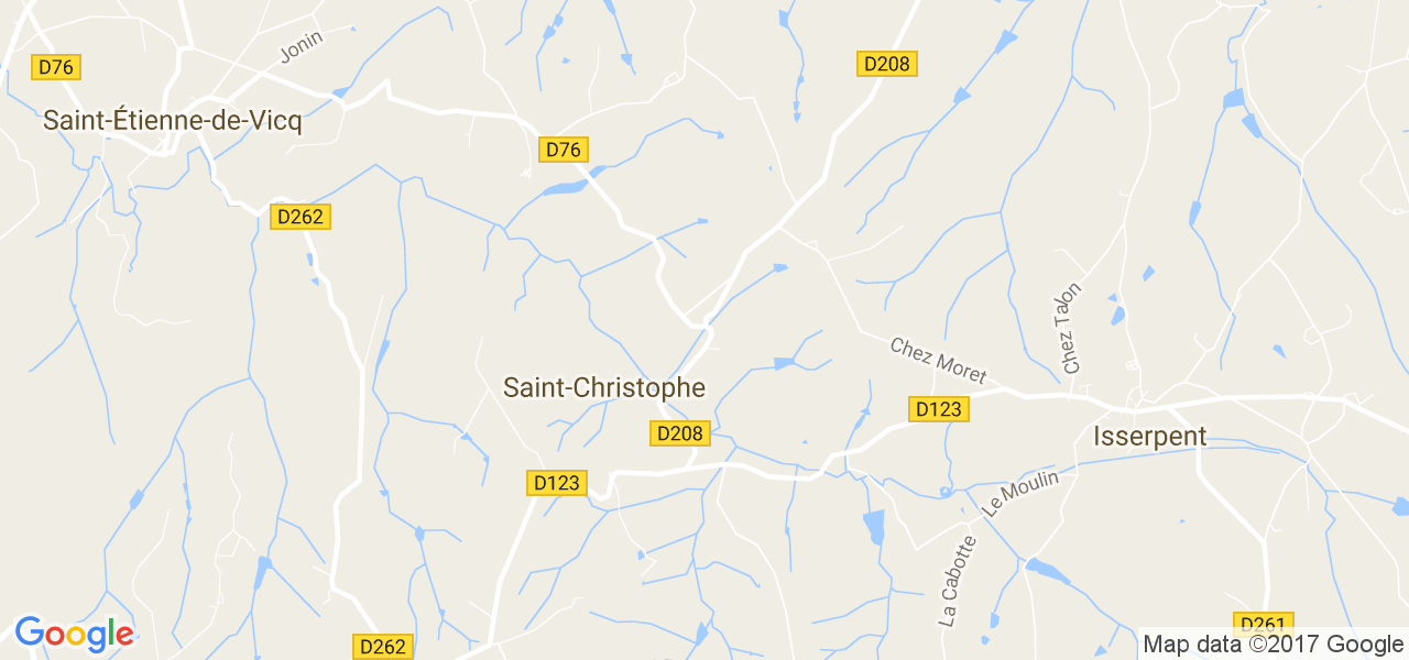 map de la ville de Saint-Christophe