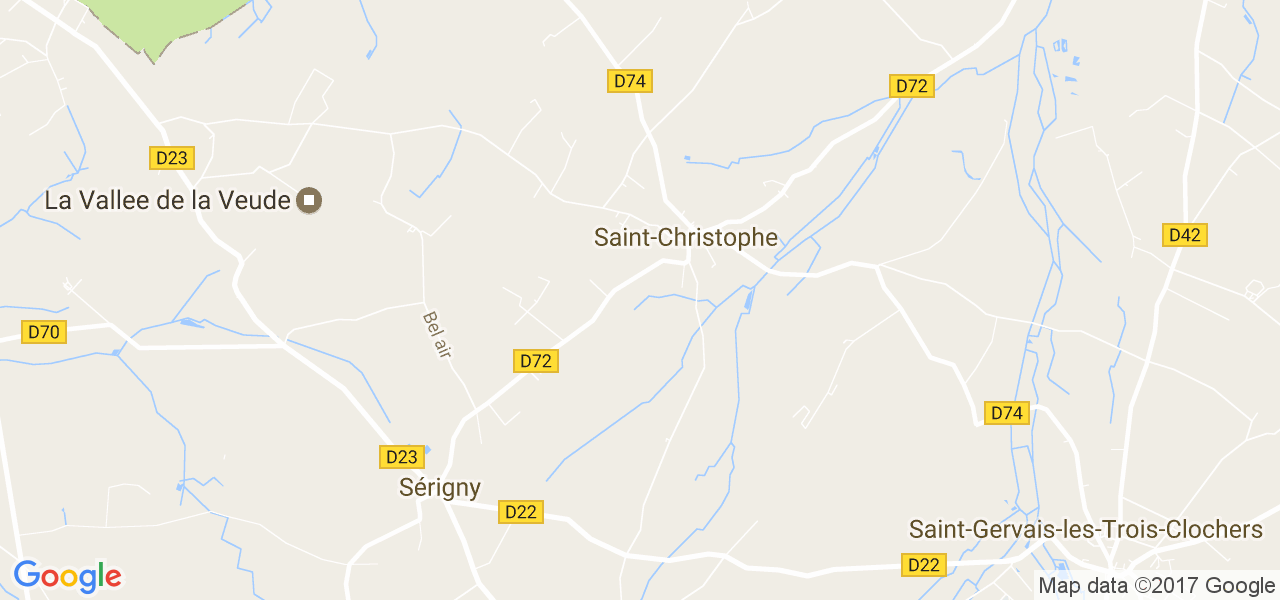 map de la ville de Saint-Christophe