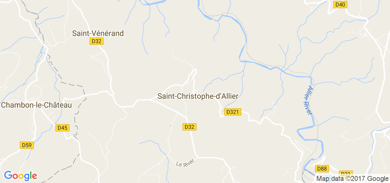 map de la ville de Saint-Christophe-d'Allier