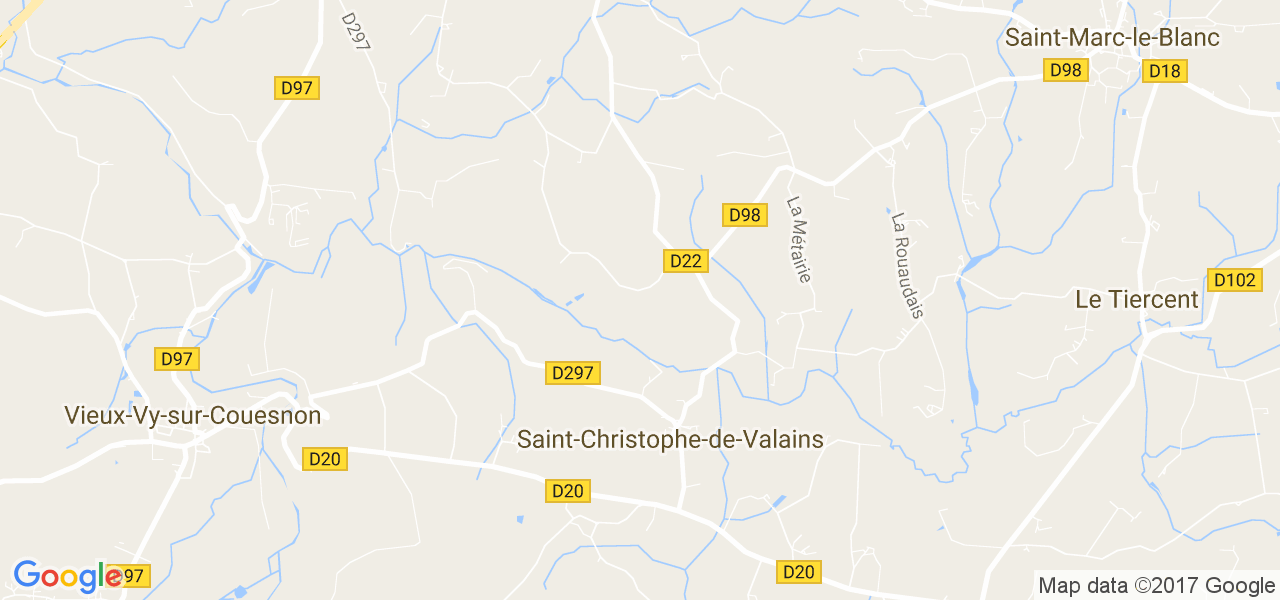 map de la ville de Saint-Christophe-de-Valains