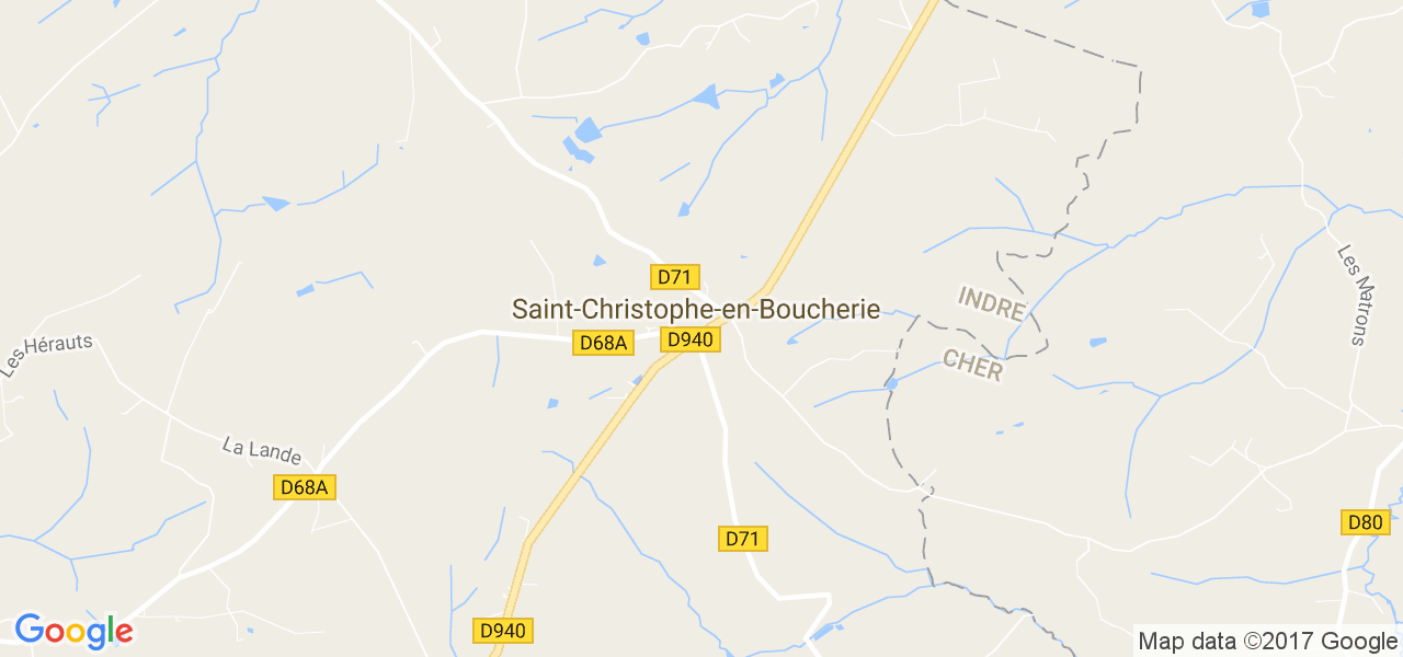 map de la ville de Saint-Christophe-en-Boucherie