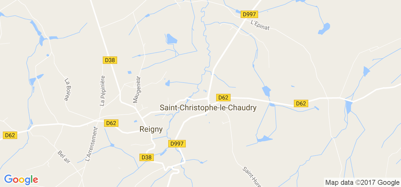 map de la ville de Saint-Christophe-le-Chaudry