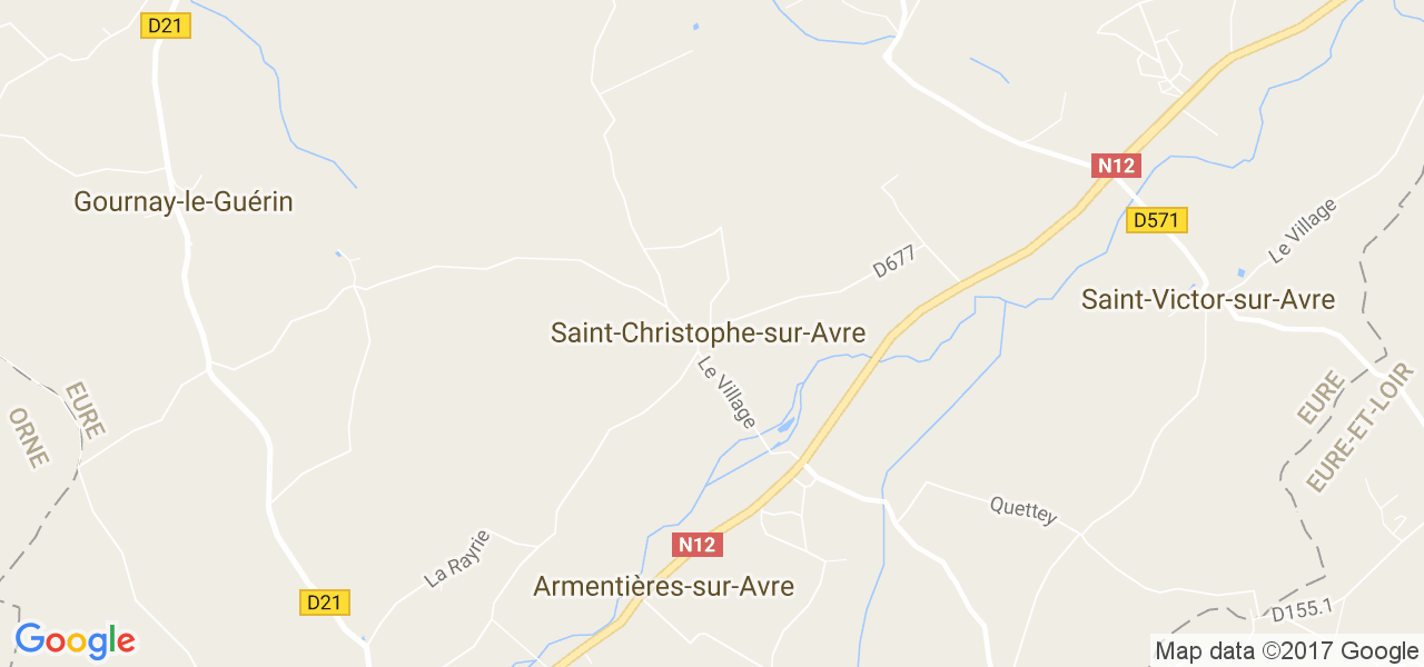 map de la ville de Saint-Christophe-sur-Avre