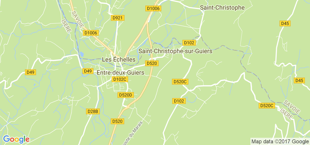 map de la ville de Saint-Christophe-sur-Guiers