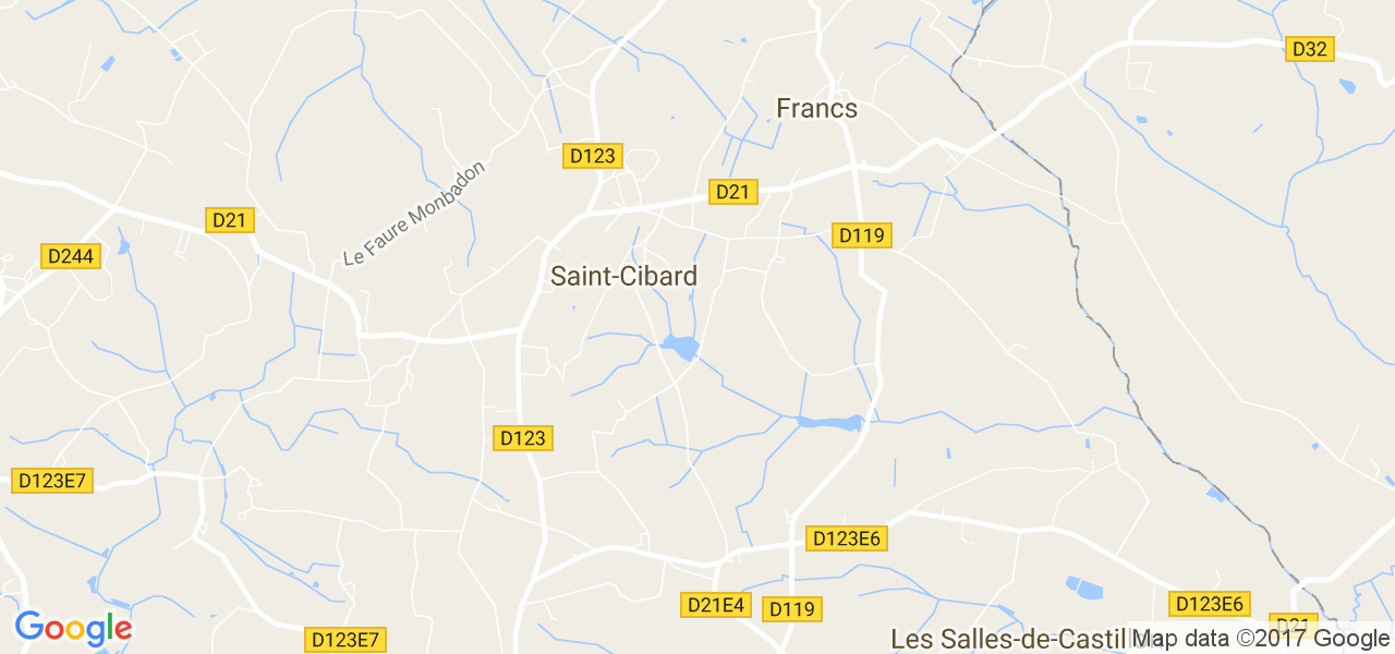 map de la ville de Saint-Cibard